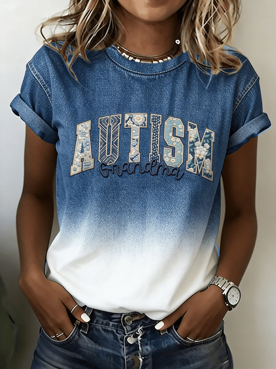 Women's Grandma Autism Awareness T-Shirt