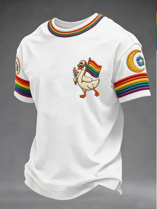 Men's Funny Pride Duck Pride Month  short sleeves t-shirt