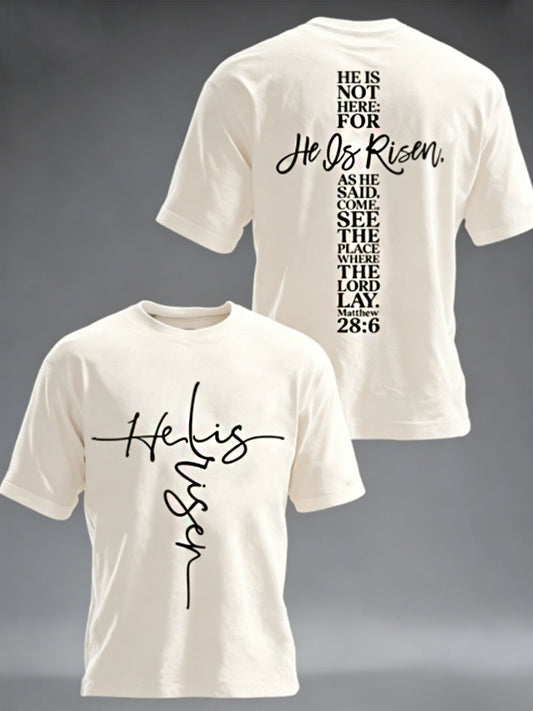 Men's He is Riser MATTHEW 28:6 Tee