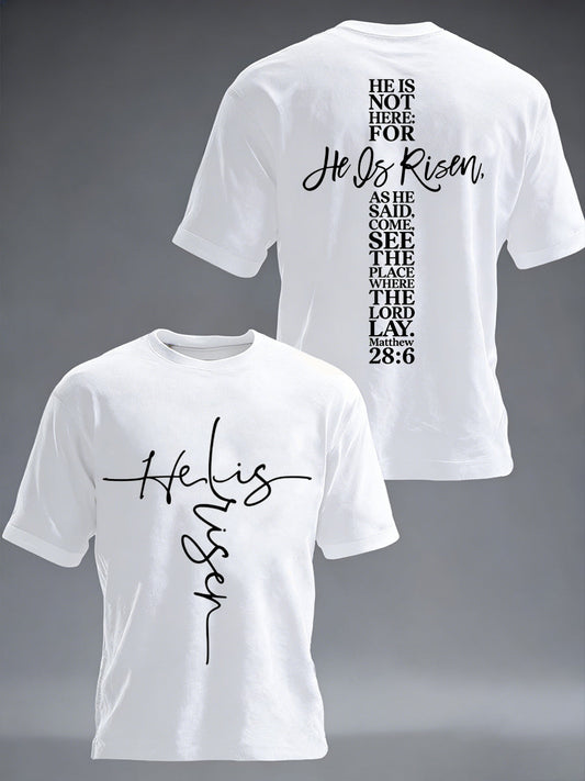 Men's He is Riser MATTHEW 28:6 Tee