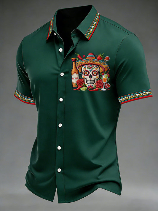 Men's Cinco De Mayo Print Short-Sleeve Shirt