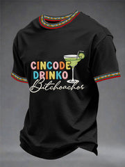 Men's Funny Cinco De Mayo Bitchachos Skull Print Tee