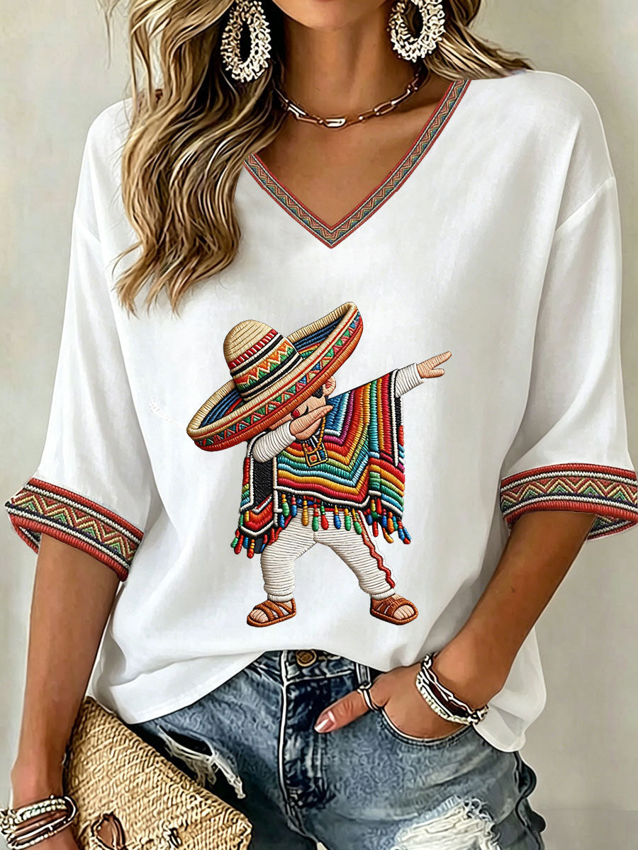 Women's Cinco de Mayo Print Casual T-Shirt