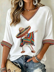 Women's Cinco de Mayo Print Casual T-Shirt