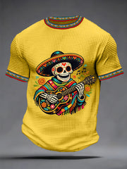 Men's Cinco De Mayo Print  Waffle Short Sleeve  T-shirt