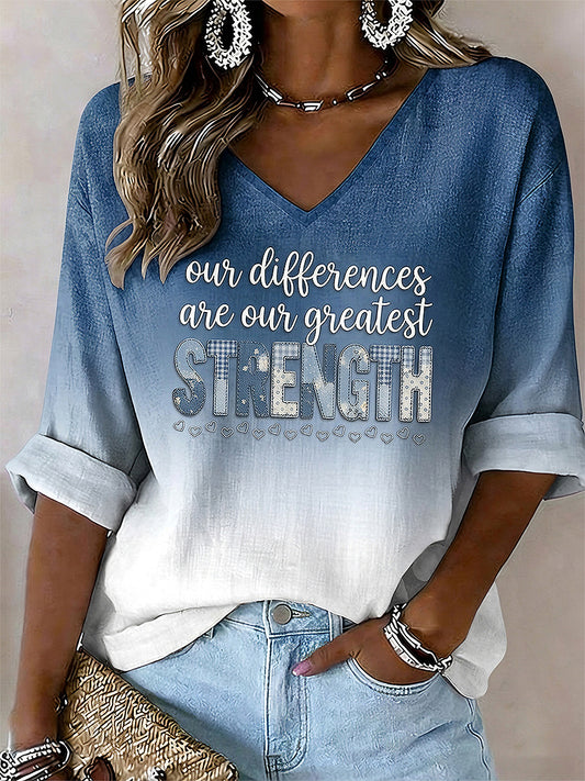 Women's Autism Awareness Print Top Shirt