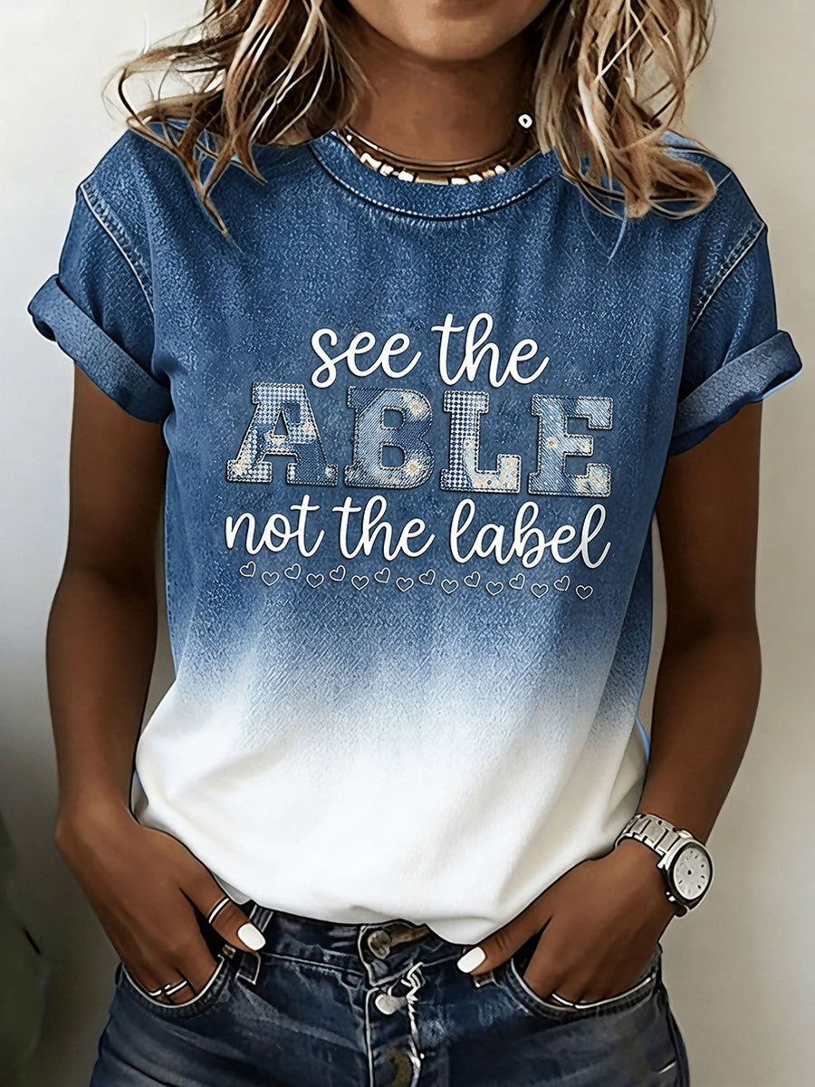 Women's Autism Awareness Print T-shirt