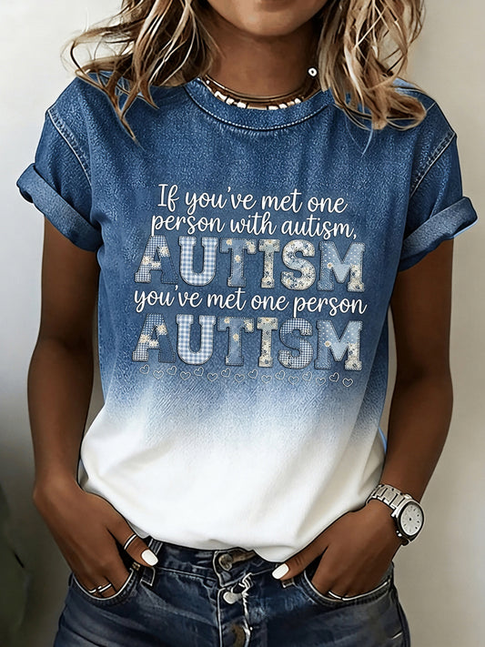 Women's Autism Awareness Print T-shirt