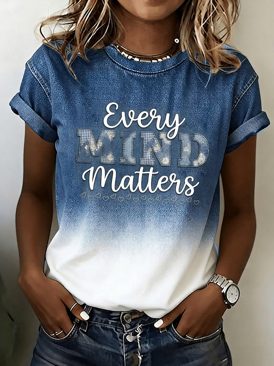 Women's Autism Awareness Print T-shirt