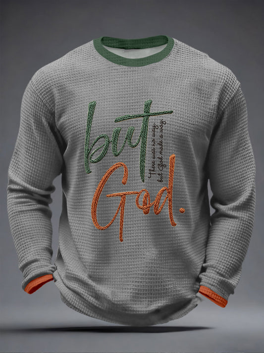 Men's "But God" Print Casual T-Shirt