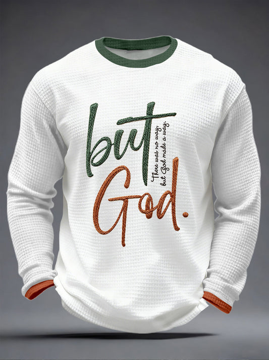 Men's "But God" Print Casual T-Shirt