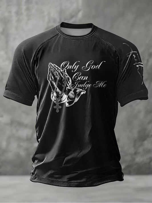 Men's Only God Can Judge Me Printed short sleeve t-shirt