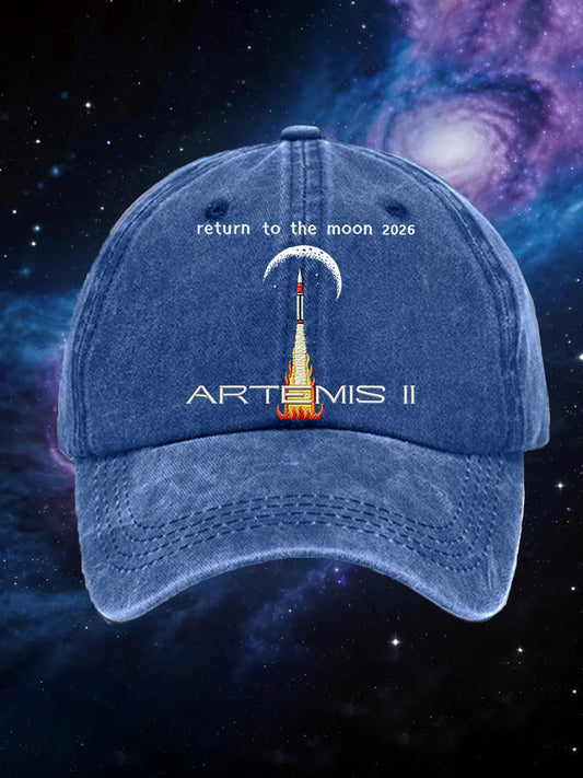 Unisex  Artemis II 2026 Return To The Moon For All Humanity Print Hat