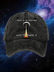 Unisex  Artemis II 2026 Return To The Moon For All Humanity Print Hat