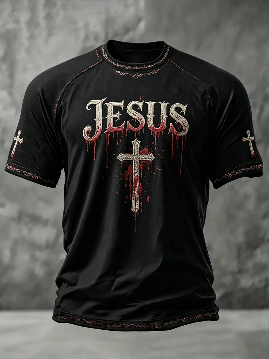 Men's Faith JESUS Printed Casual short sleeves t-shirt