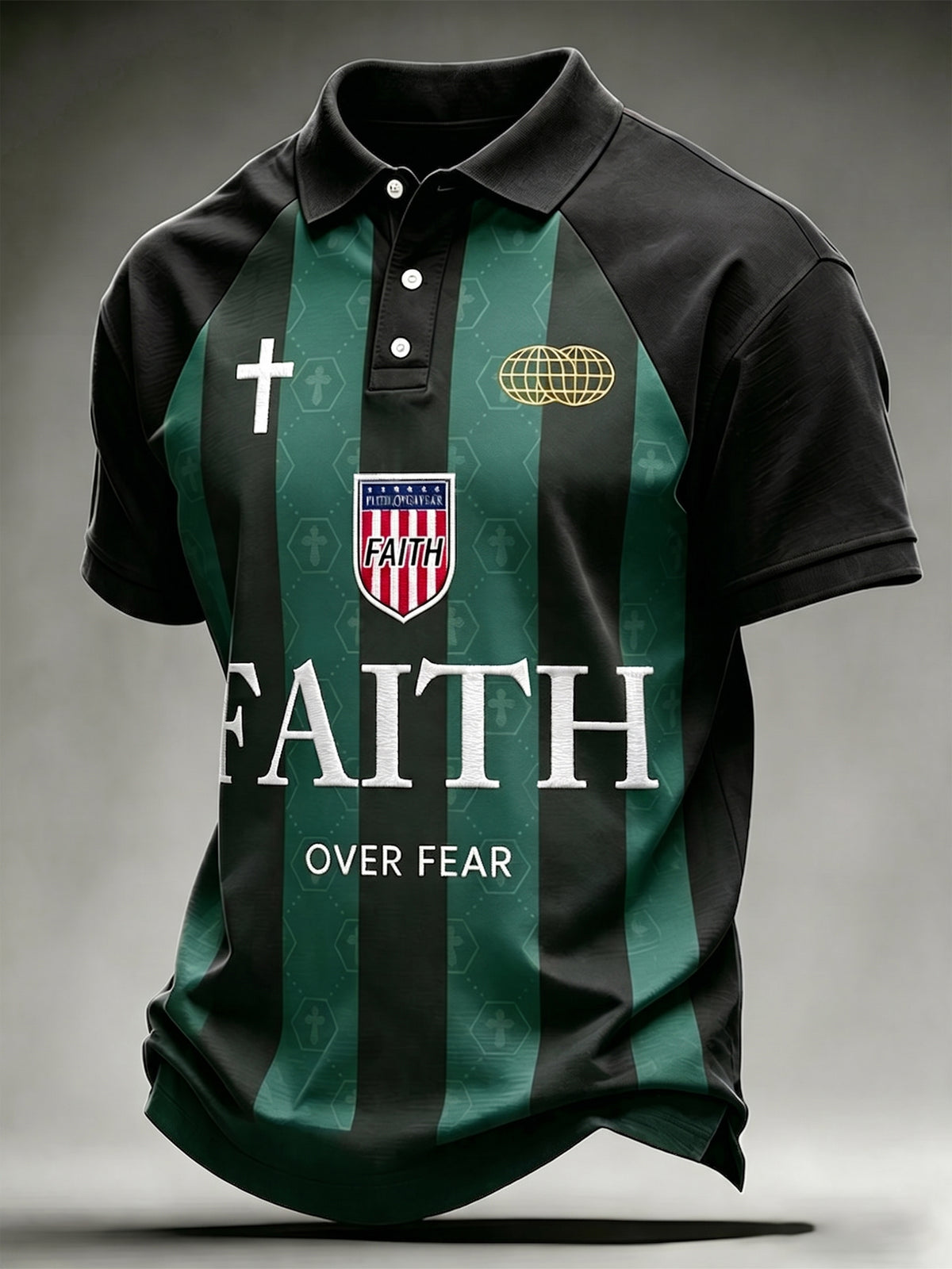Men's Christian Faith Over Fear Cross Short Sleeve Top