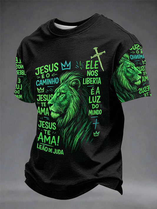 Men's "Faith" Print Casual T-Shirts