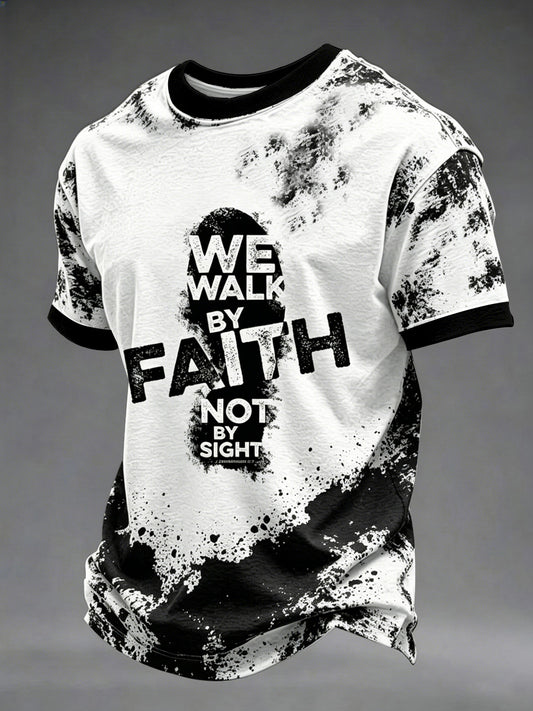 Men's We Walk By Faith Not By Sight Print Tee
