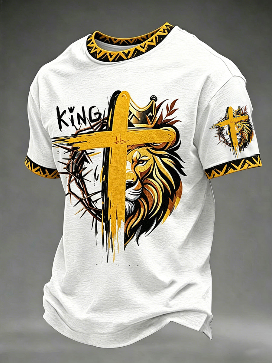 Men's  Christian Cross Print Tee