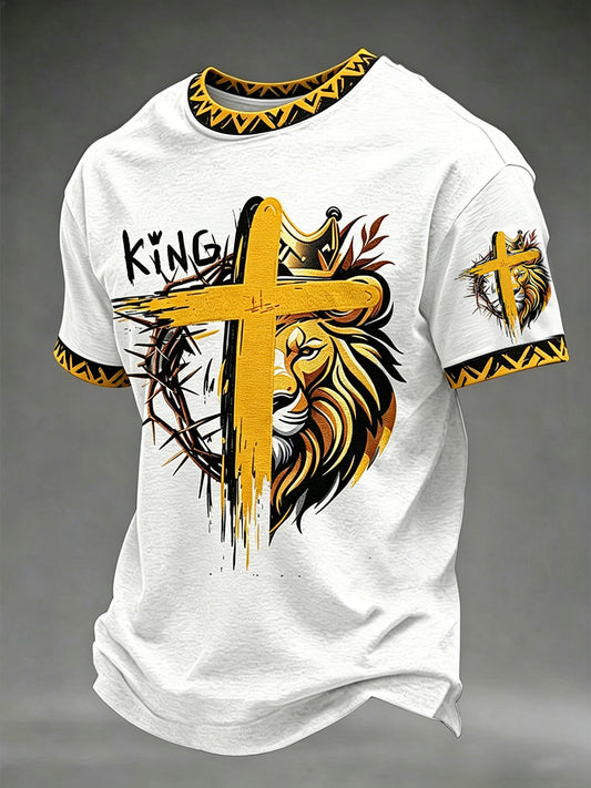 Men's  Christian Cross Print Tee