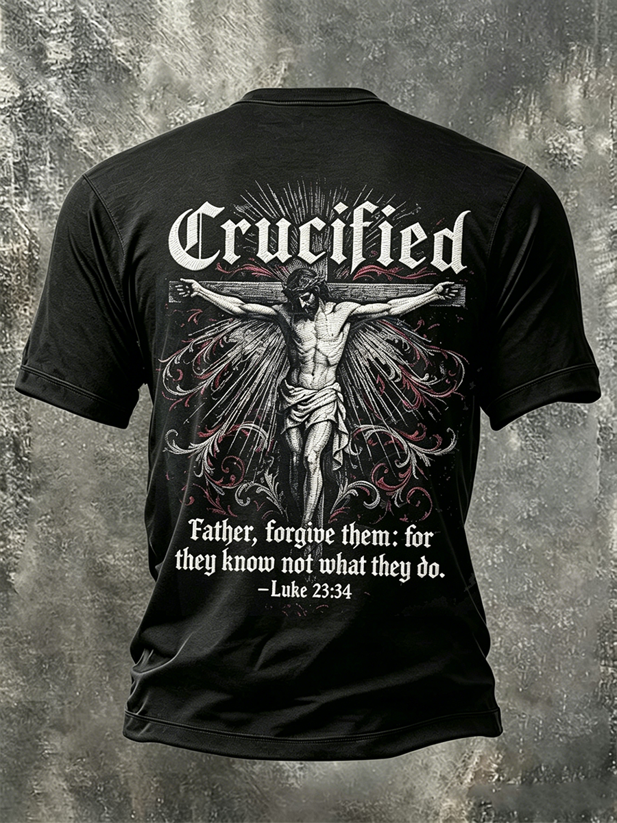 Men's Christian Luke 23:34 Short Sleeves T-shirt