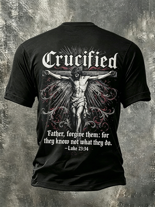 Men's Christian Luke 23:34 Short Sleeves T-shirt