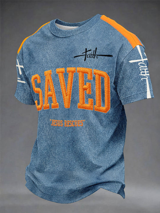 Vintage "Saved" Christian Men's / Unisex Casual T-Shirt