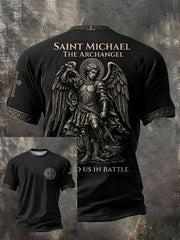 Men's Faith Saint Micheal Printed T-Shirt