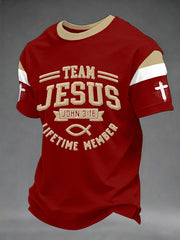 Men's Team Jesus Lifetime Member Print Casual Tee