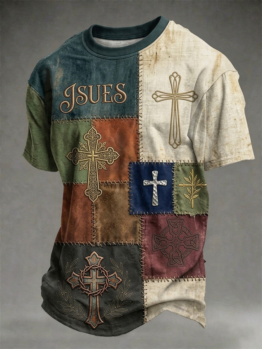 Men's Christian Cross Print Tee