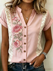 Women's Pink Floral Print shirts