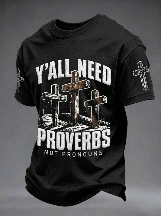 Men's Christian Cross Print Tee