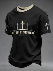 Men's Christian Cross It Is Finished Print Tee