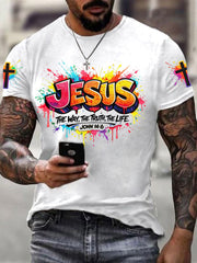 Men's Christian Jesus Cross Short Sleeve T-shirt