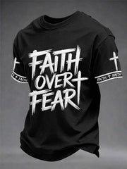 Men's Christian Faith Over Fear Cross Short Sleeve T-shirt