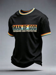 Men's Man Of God Husband Dad Protector T-Shirt