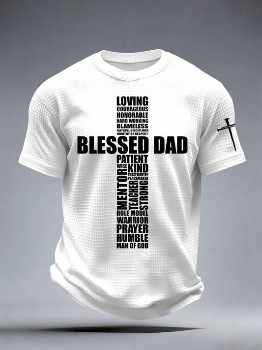 Men's Blessed Dad Waffle T-Shirt