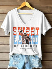 Women's Sweet Land Of Liberty V-Neck T-Shirt