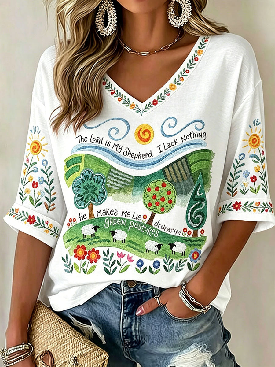 Women's Faith Print Casual T-Shirt