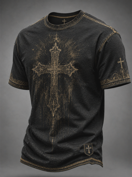 Men's Cross Print short sleeves t-shirt
