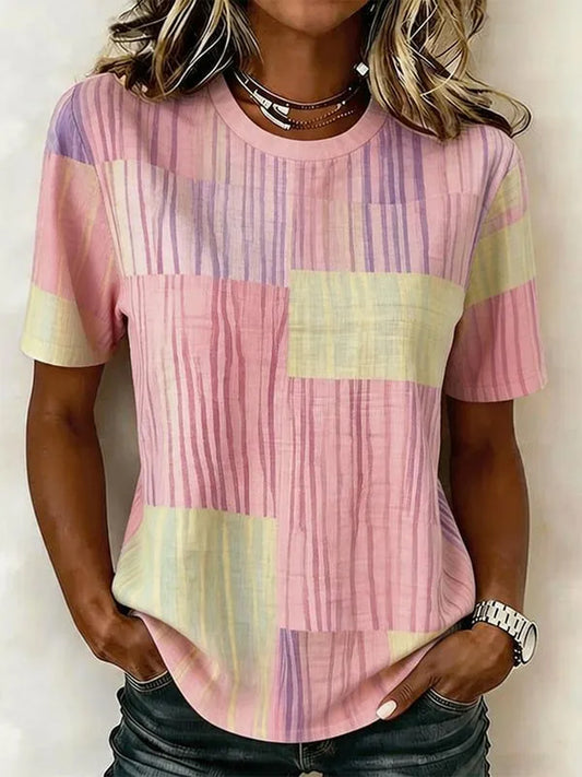 Women's Breast Cancer Pink Print Casual T-Shirt