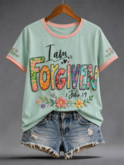 Women's Christian Jesus Print Casual Tee