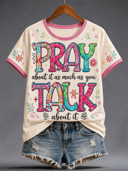 Women's Christian Jesus Print Casual Tee