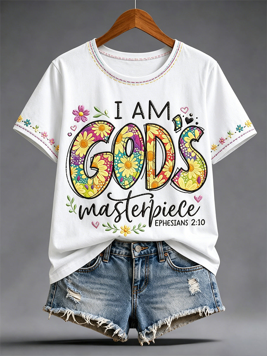Women's Christian Jesus Print Casual Tee