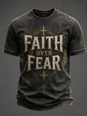 Men's Faith Over Fear Printed T-shirt