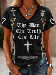 Women's Faith Printed short-sleeved T-shirt