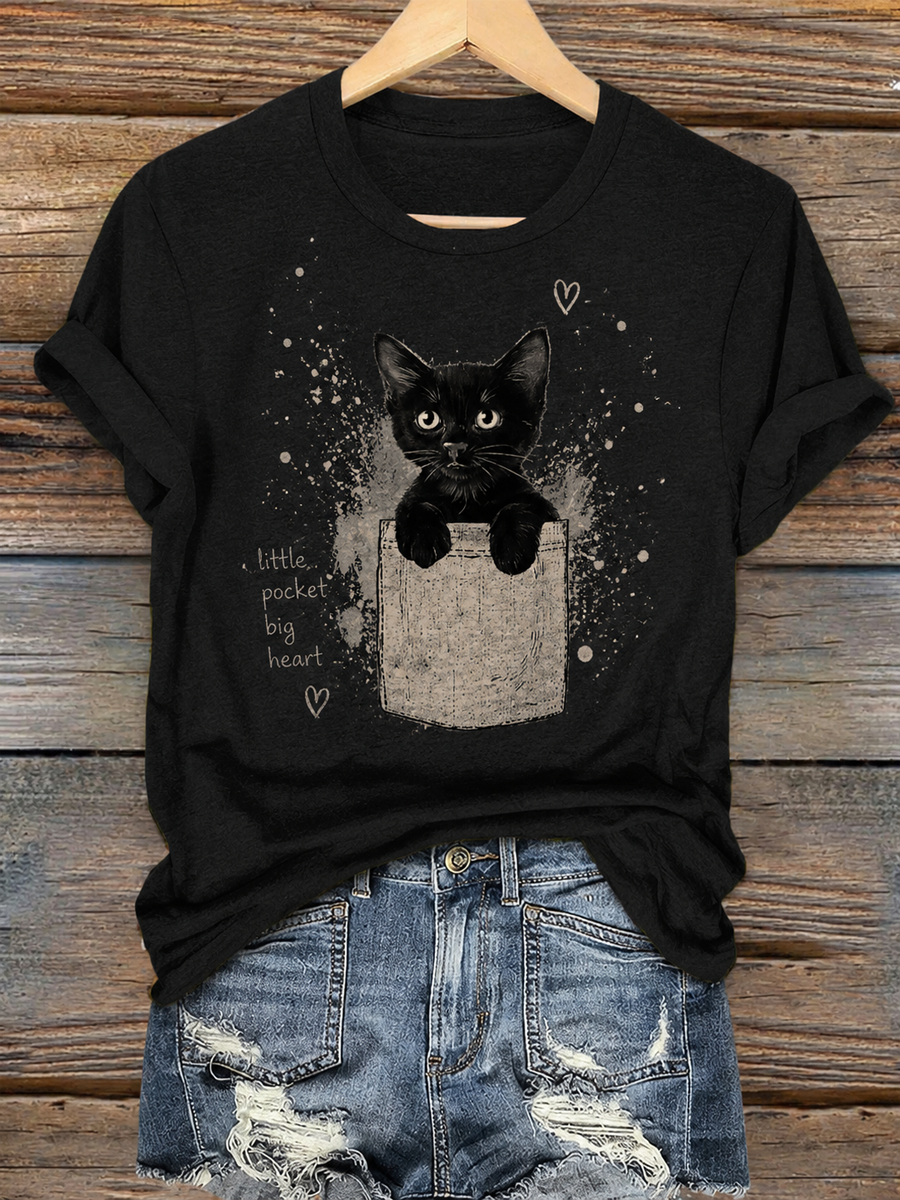 Women's Cat Lover Stylish Design short-sleeved T-shirt