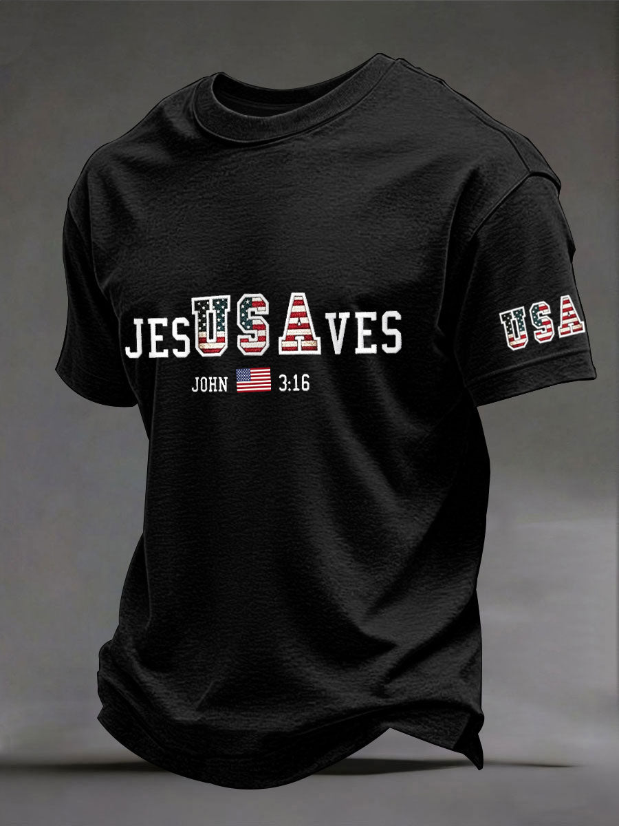 Men's 'Jesus Saves USA' T-shirts