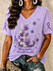 Women's "Piecing Together Love And Memories - Alzheimer's Theme" T-shirt