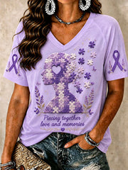 Women's "Piecing Together Love And Memories - Alzheimer's Theme" T-shirt